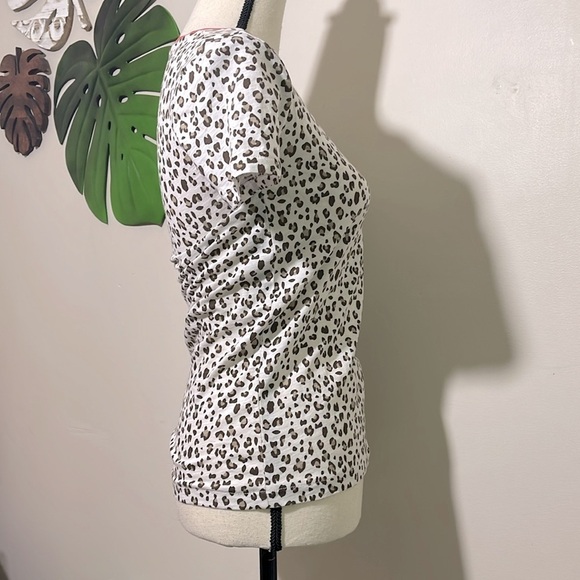 J. Crew Leopard Print Short Sleeve Vintage Cotton CrewNeck Tee Sz. XXS/XS Sz. 00 - Picture 5 of 11